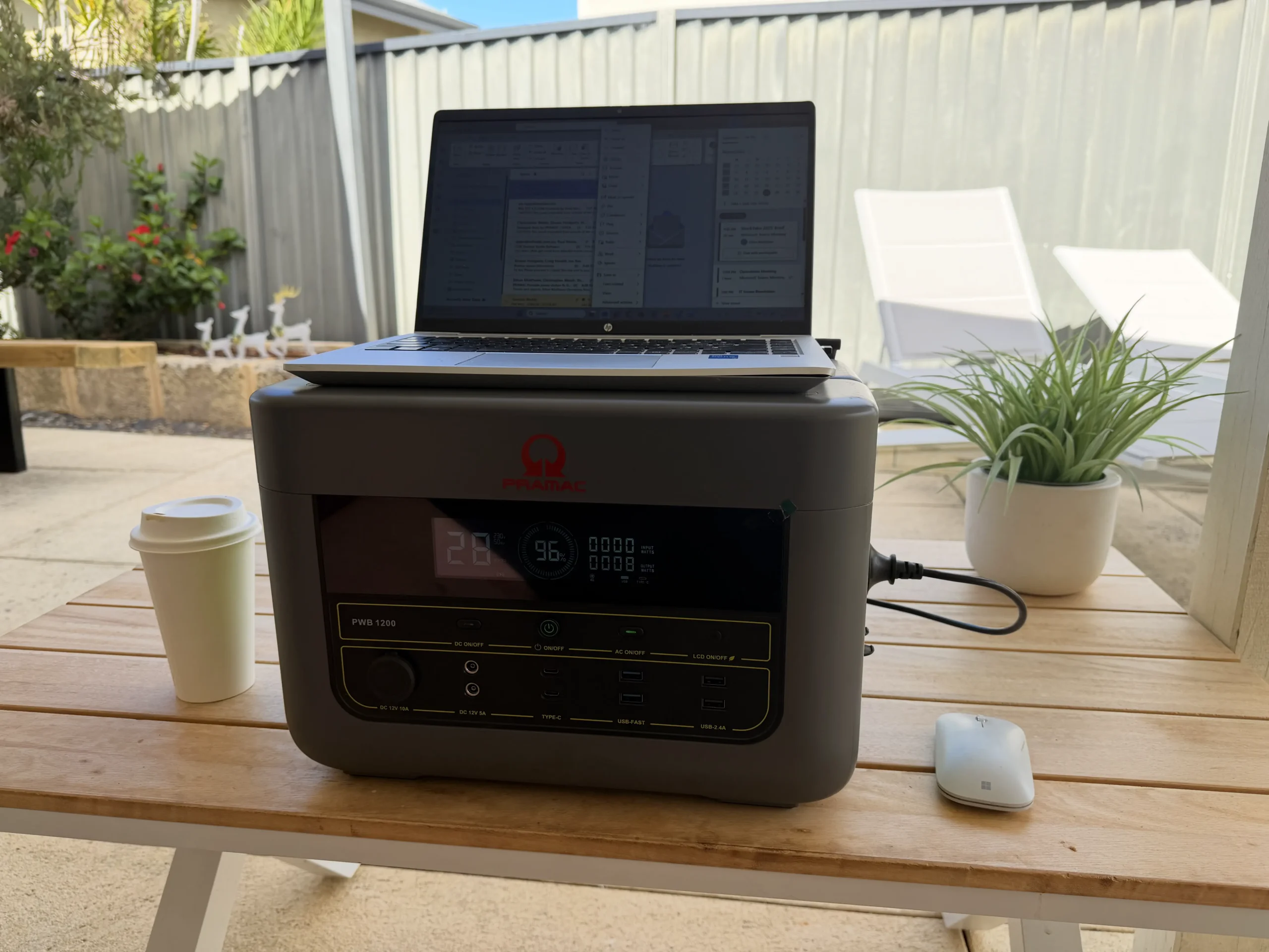 Pramac PWB1200 portable power station in use during a blackout
